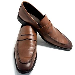 FLORSHEIM BROWN LEATHER PENNY LOAFER